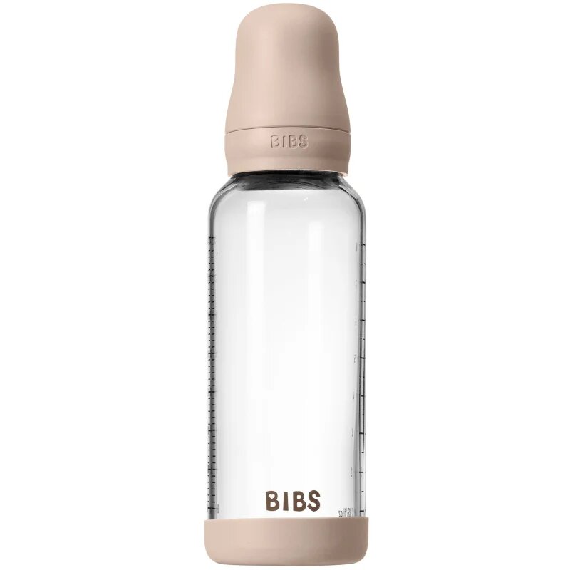 BIBS Baby Glass Bottle Silicone antikólikás cumisüveg szilikon itatócsőrrel Blush 1 db