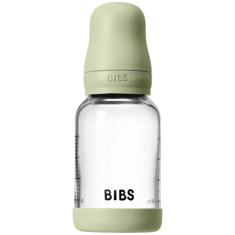 BIBS Baby Glass Bottle Silicone antikólikás cumisüveg szilikon itatócsőrrel Sage 1 db