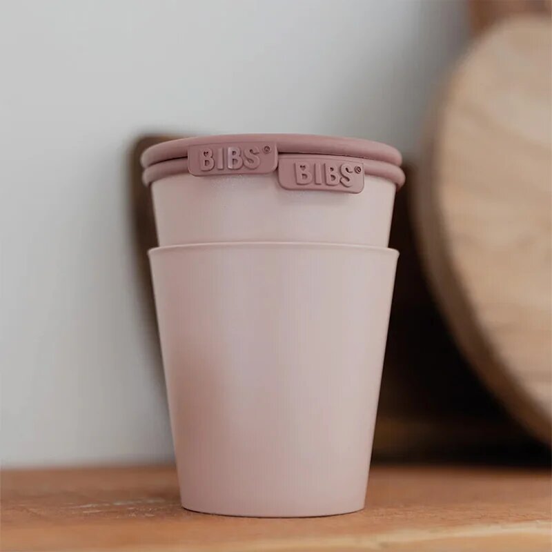 BIBS Cup Set bögre kupakkal Blush 2 db