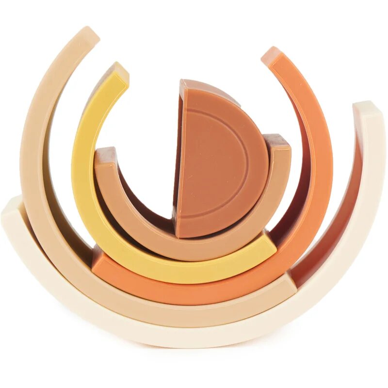 Bieco Silicone Rainbow összecsukható szivárvány 12 m+ Chocolate Bliss 6 db