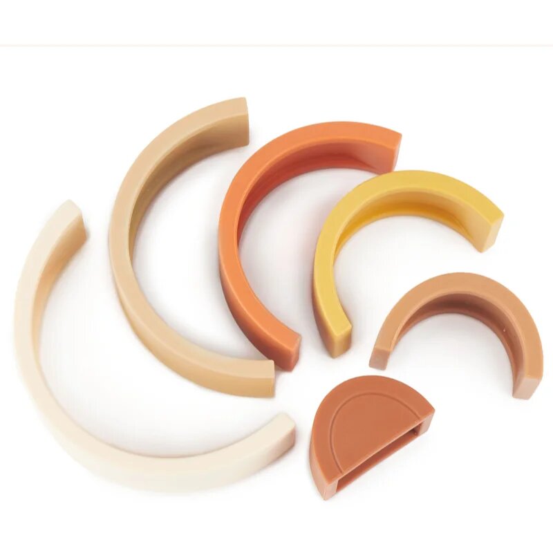 Bieco Silicone Rainbow összecsukható szivárvány 12 m+ Chocolate Bliss 6 db