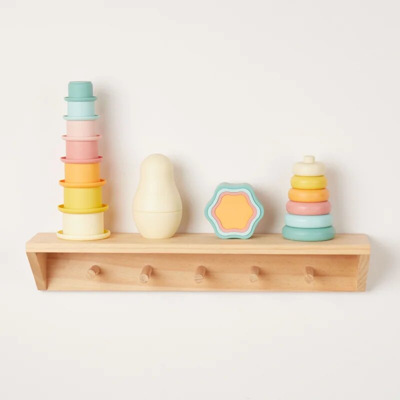 Bieco Silicone Stacking Cups Tropical Vibes egymásba rakható poharak 12 m+ 7 db