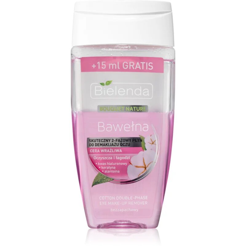 Bielenda Cotton két fázisú szempilla megerősítő szemlemosó az érzékeny szemekre 140 ml