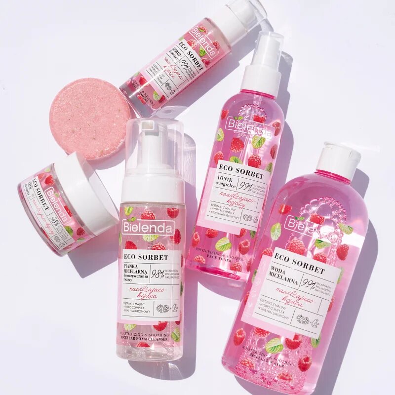 Bielenda Eco Sorbet Raspberry hidratáló és nyugtató krém az arcra 50 ml