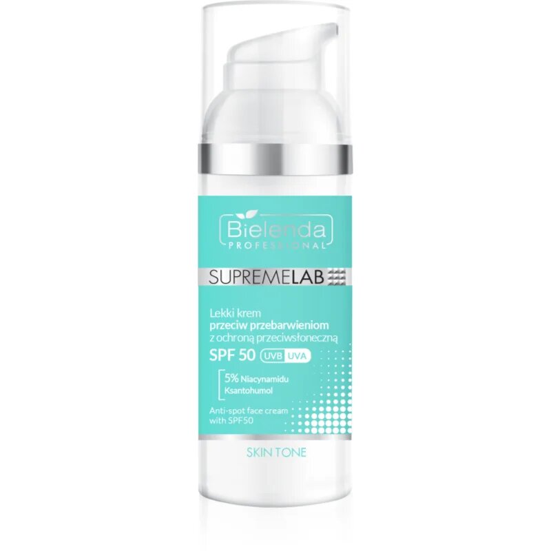 Bielenda Professional Supremelab Skin Tone nappali krém a pigmentfoltok ellen SPF 50 50 ml