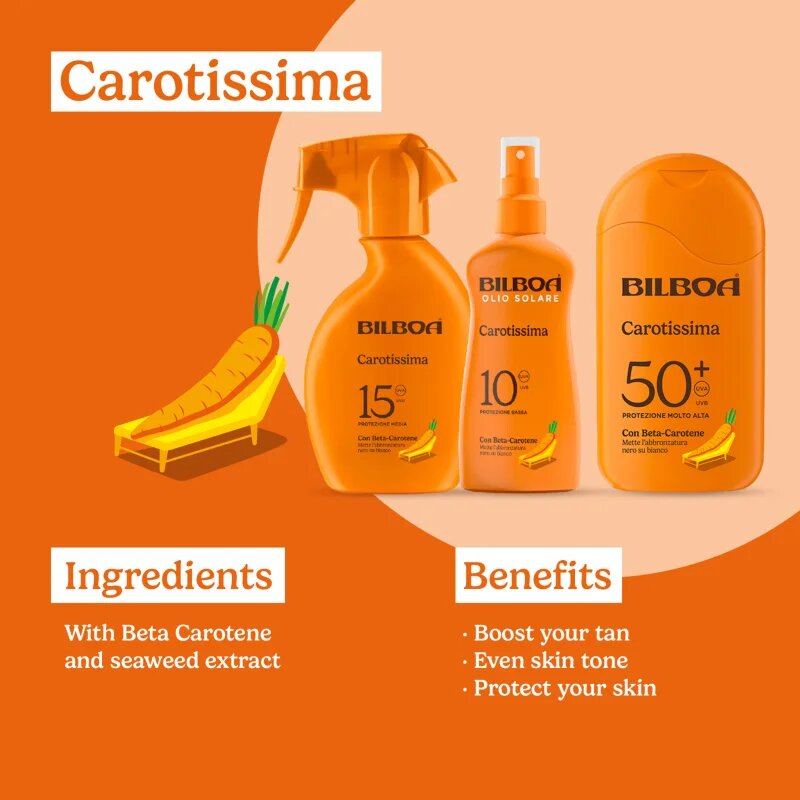 Bilboa Carotissima Crema napozótej béta-karotinnal SPF10 200 ml