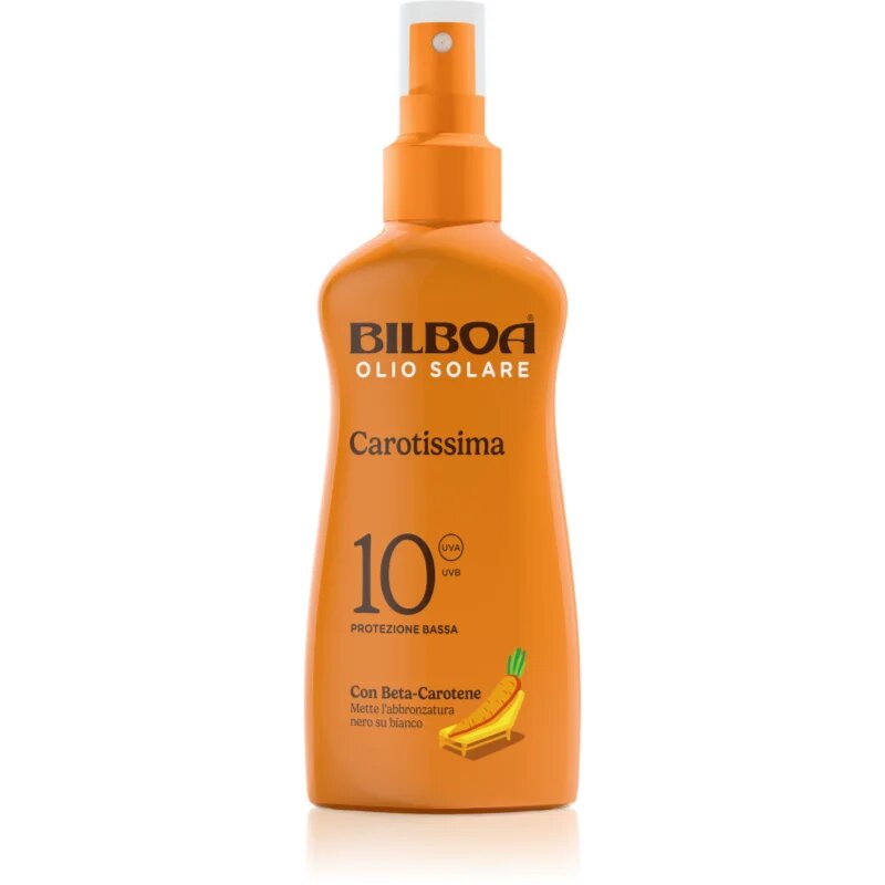 Bilboa Carotissima Olio napozó olaj spray -ben béta-karotinnal SPF10 200 ml