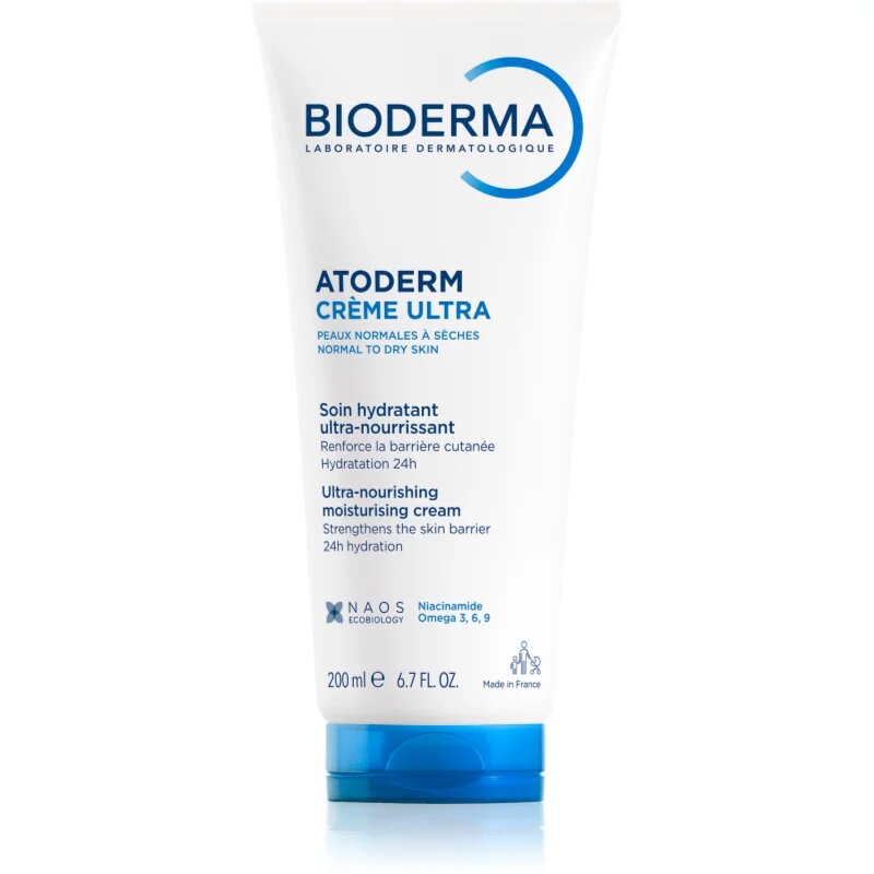 Bioderma Atoderm Créme Ultra tápláló testápoló krém normál és száraz érzékeny bőrre parfümmentes 200 ml