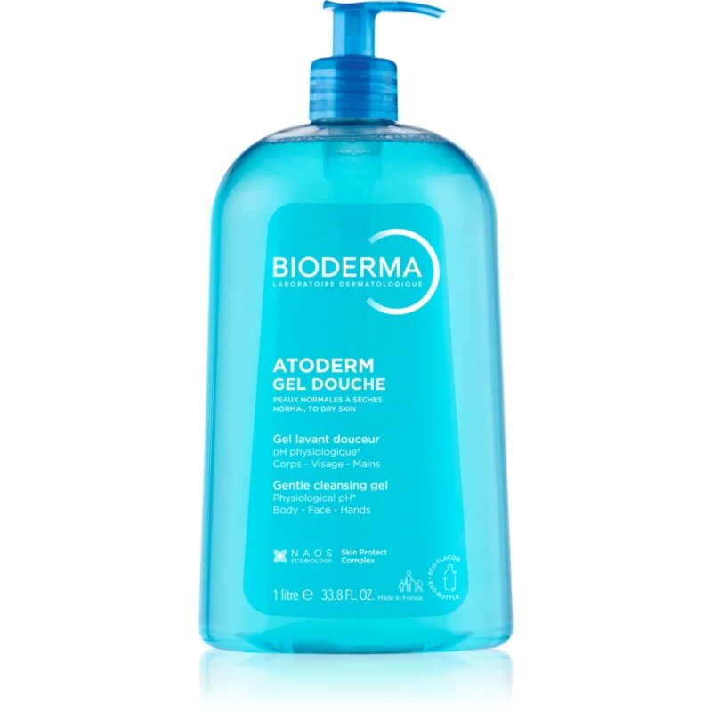 Bioderma Atoderm Gel gyengéd tusfürdő gél száraz és érzékeny bőrre 1000 ml