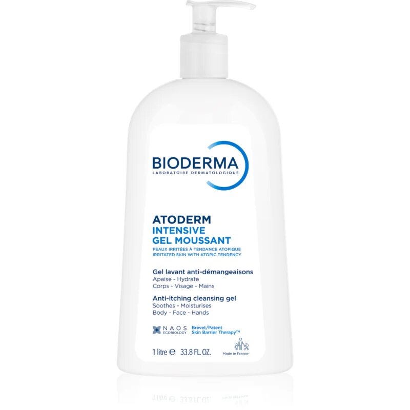 Bioderma Atoderm Intensive Gel Moussant tápláló habos gél nagyon száraz érzékeny és atópiás bőrre 1000 ml