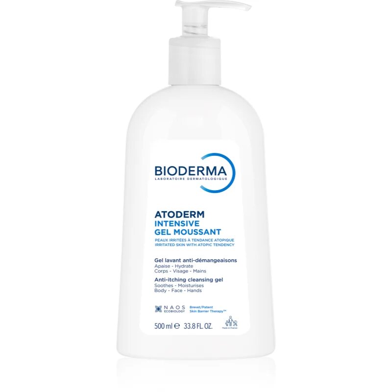 Bioderma Atoderm Intensive Gel Moussant tápláló habos gél nagyon száraz érzékeny és atópiás bőrre 500 ml