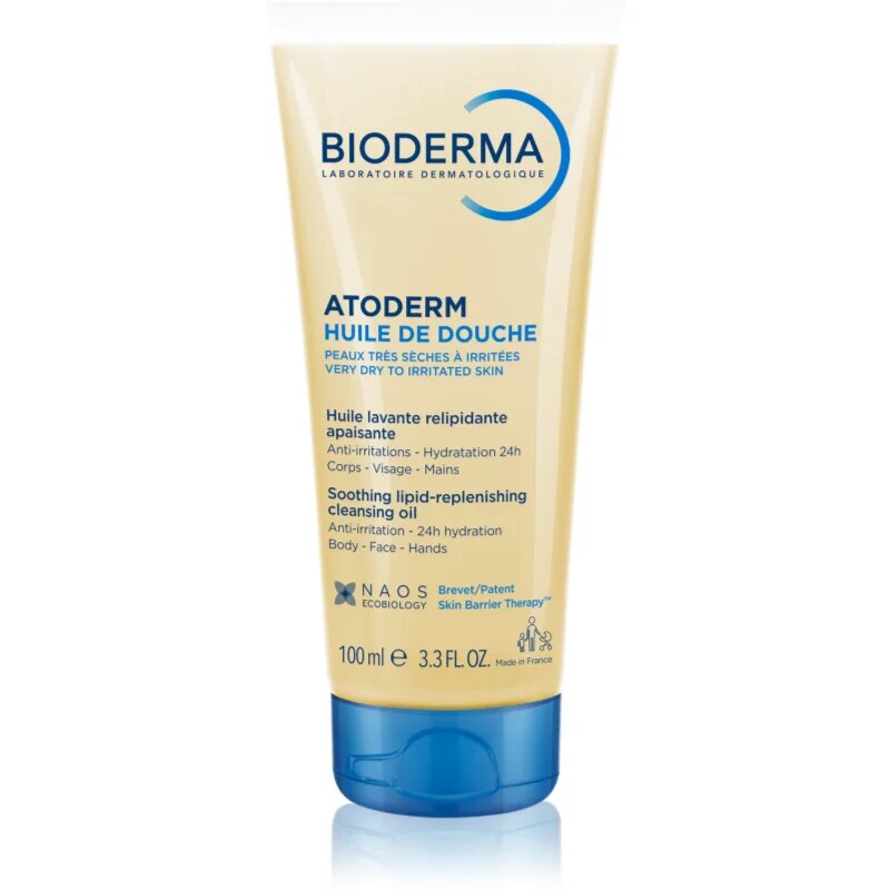 Bioderma Atoderm Shower Oil magasan tápláló és nyugtató tusfürdő olaj a száraz és érzékeny bőrre 100 ml