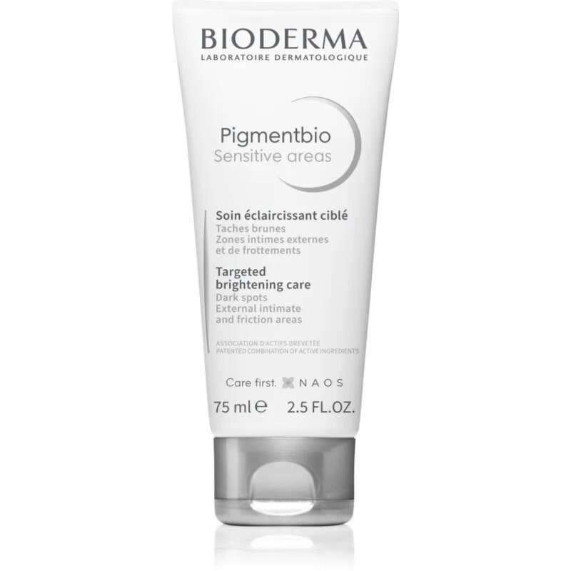 Bioderma Pigmentbio Sensitive Areas Élénkítő testápoló a sötét foltok ellen 75 ml
