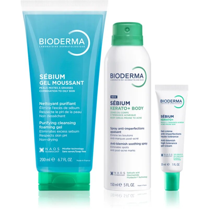 Bioderma Sébium Acne Care Set szett az aknéra hajlamos zsíros bőrre