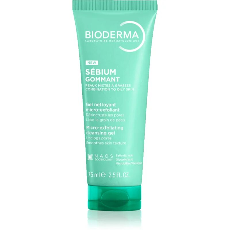 Bioderma Sébium Exfoliating Purifying Gel tisztító peeling kombinált és zsíros bőrre 75 ml
