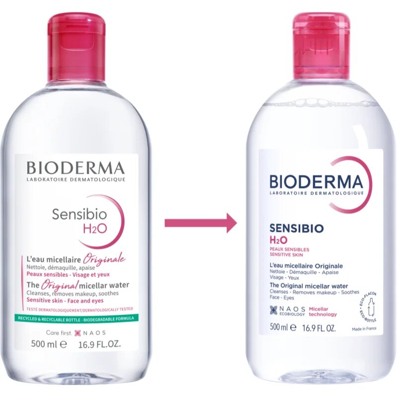 Bioderma Sensibio H2O micellás víz az érzékeny arcbőrre 500 ml