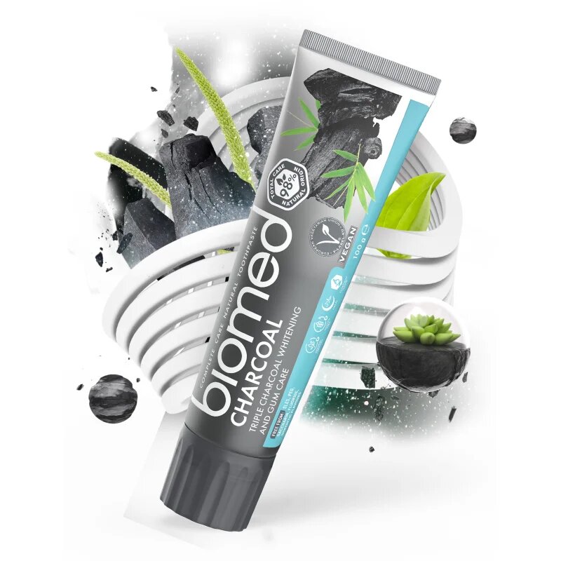 Biomed Charcoal fehérítő fogkrém aktív szénnel 100 g