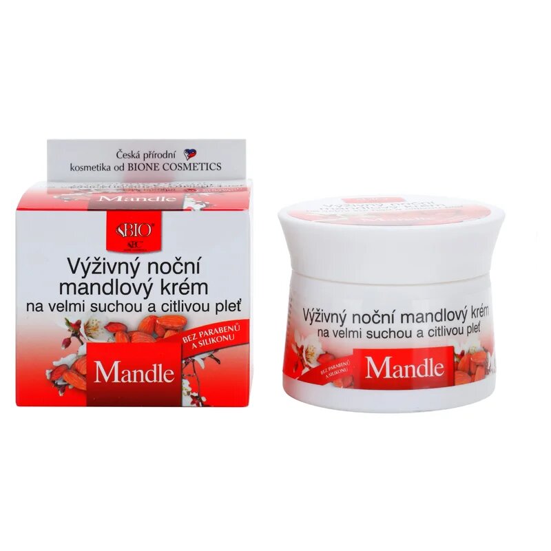 Bione Cosmetics Almonds tápláló éjszakai krém a nagyon száraz és érzékeny bőrre 51 ml