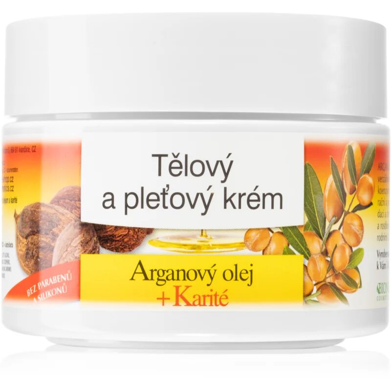 Bione Cosmetics Argan Oil + Karité arckrém az egész családnak 260 ml