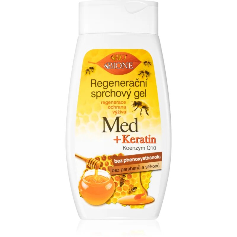 Bione Cosmetics Honey + Q10 regeneráló tusfürdő gél 260 ml