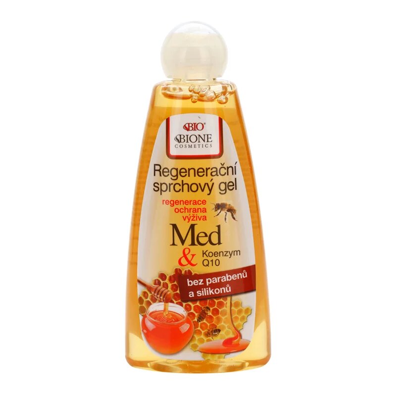 Bione Cosmetics Honey + Q10 regeneráló tusfürdő gél 260 ml