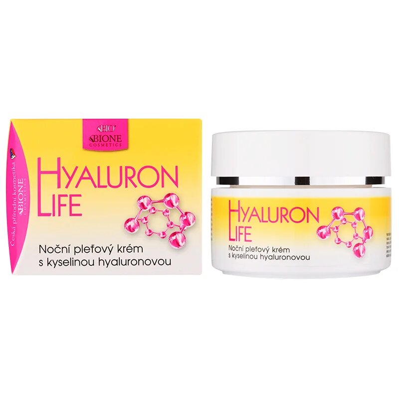 Bione Cosmetics Hyaluron Life éjszakai arckrém hialuronsavval 51 ml