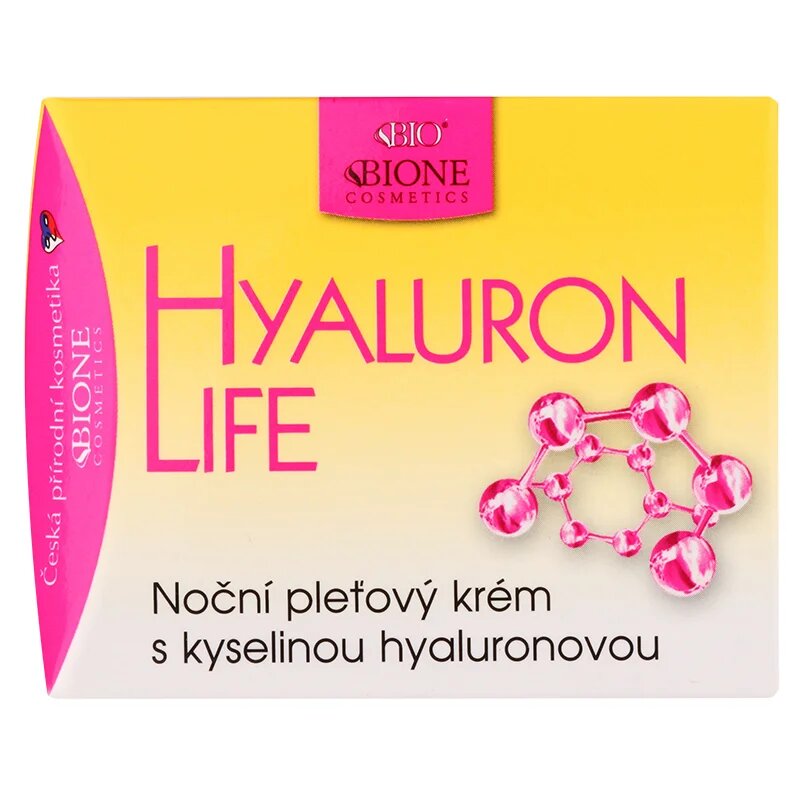 Bione Cosmetics Hyaluron Life éjszakai arckrém hialuronsavval 51 ml