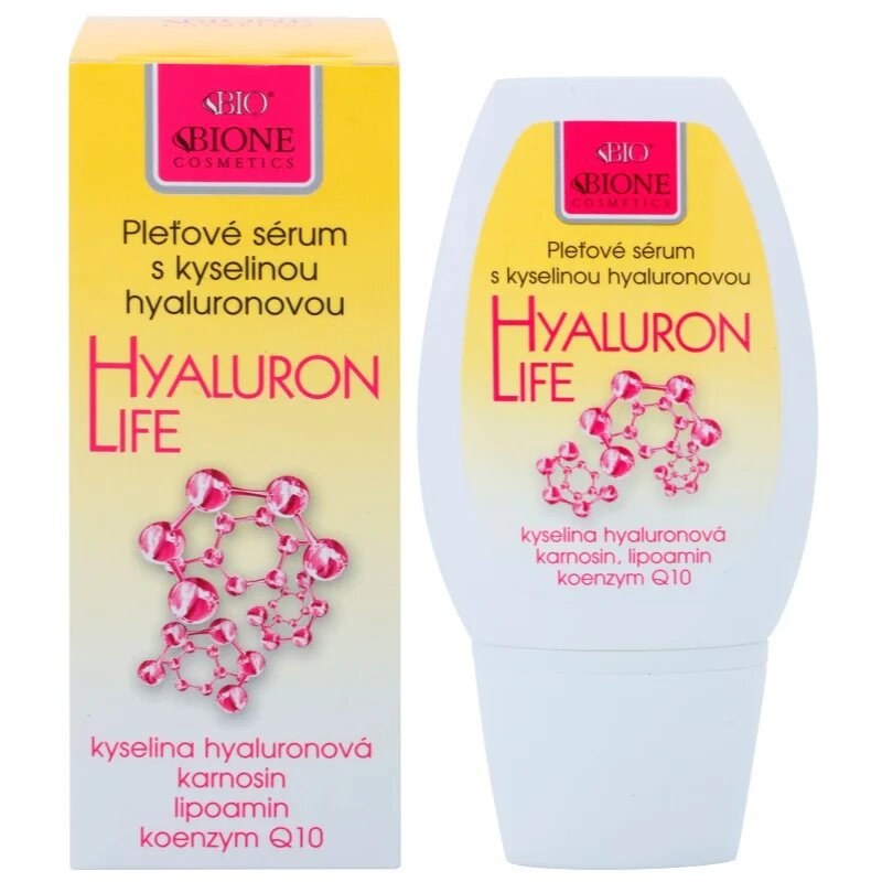 Bione Cosmetics Hyaluron Life hidratáló és tápláló szérum az arcra 40 ml