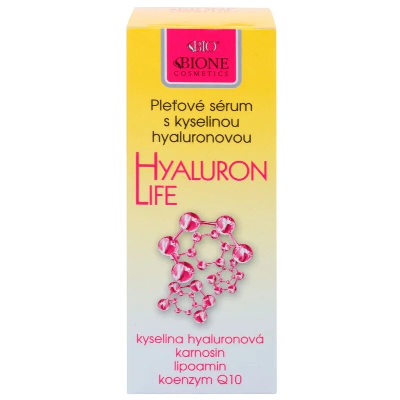 Bione Cosmetics Hyaluron Life hidratáló és tápláló szérum az arcra 40 ml