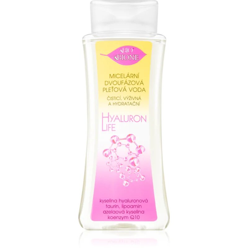 Bione Cosmetics Hyaluron Life kétfázisú micellás víz hidratáló hatással 255 ml