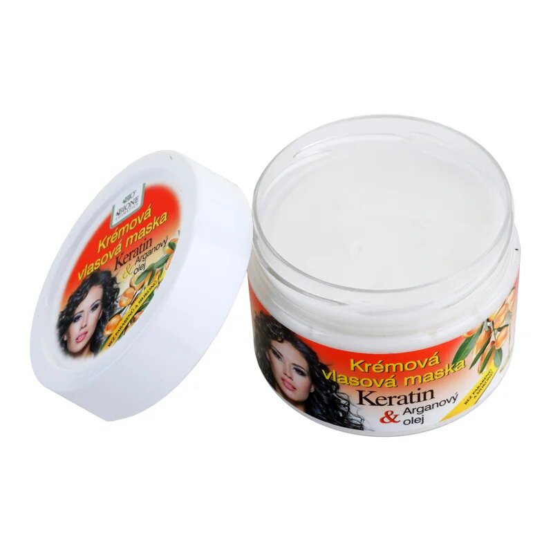 Bione Cosmetics Keratin + Argan regeneráló maszk hajra 260 ml