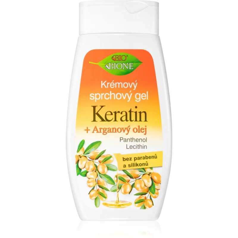 Bione Cosmetics Keratin + Argan tusfürdő gél Argán olajjal 260 ml