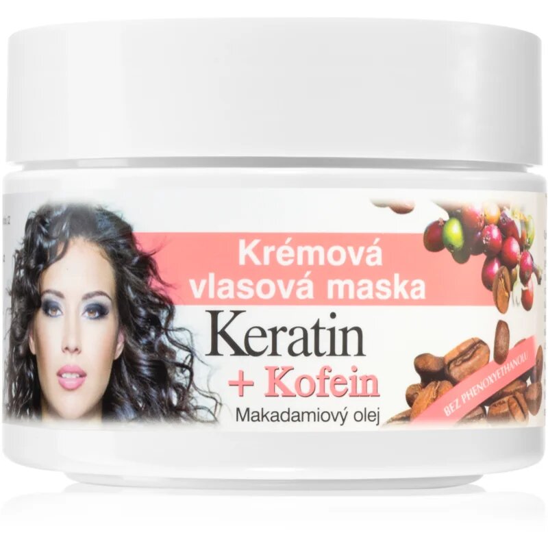 Bione Cosmetics Keratin + Caffeine krémes maszk hajra 260 ml