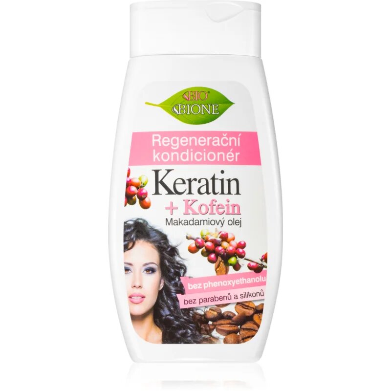 Bione Cosmetics Keratin + Caffeine regeneráló kondicionáló hajra 260 ml