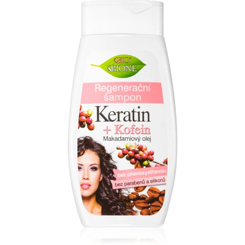 Bione Cosmetics Keratin + Caffeine regeneráló sampon 260 ml