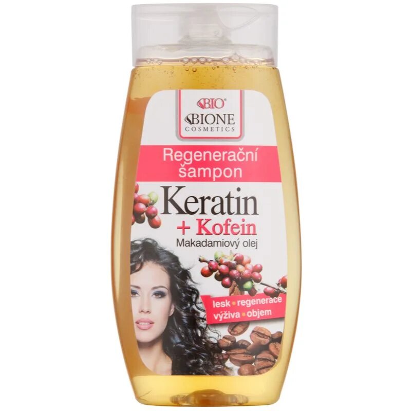 Bione Cosmetics Keratin + Caffeine regeneráló sampon 260 ml