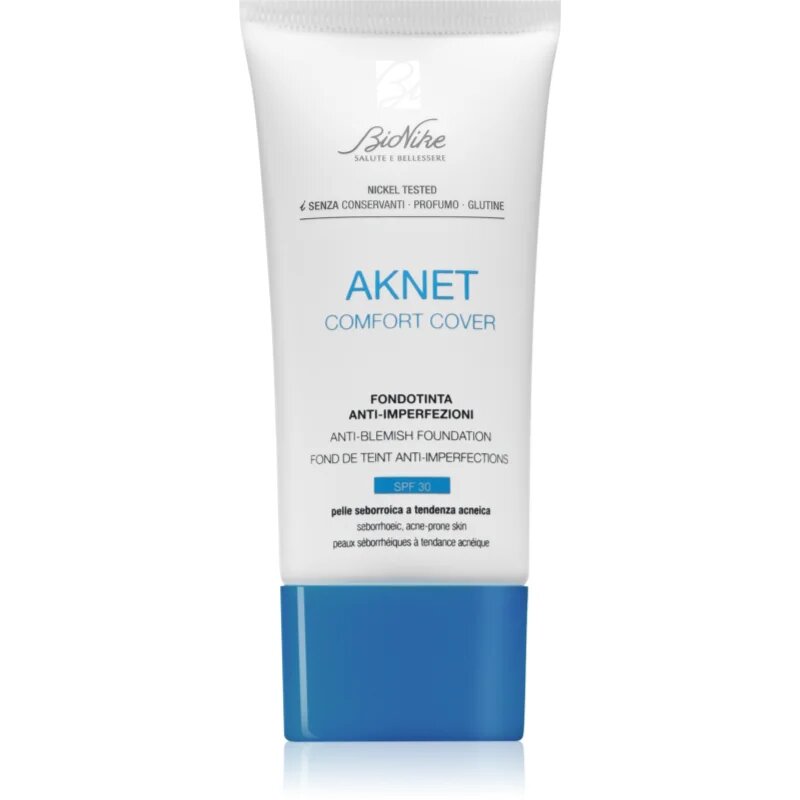 BioNike Aknet Comfort Cover fedő hatású alapozó a problémás bőrre árnyalat 102 Sable 30 ml