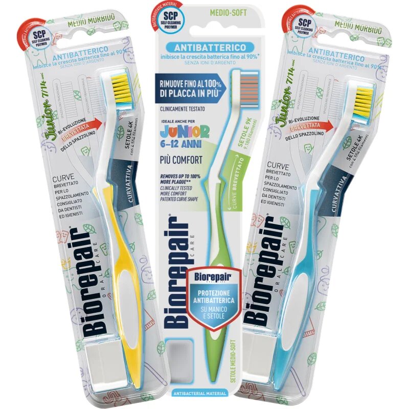 Biorepair Junior Medium/Soft fogkefe gyermekeknek 6-12 1 db