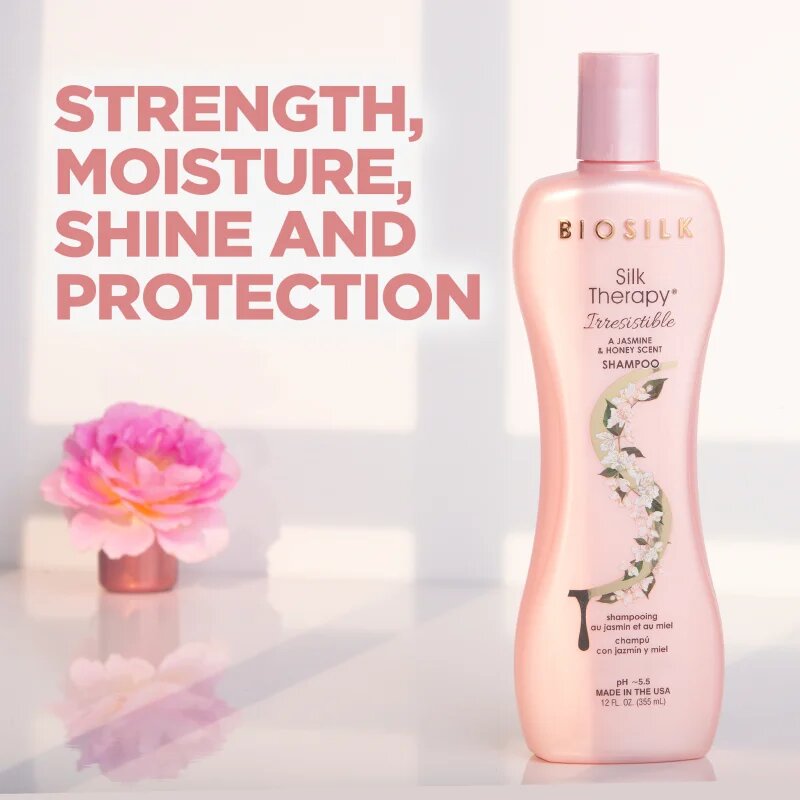 Biosilk Silk Therapy Irresistible öblítést nem igénylő regeneráló ápolás selyemmel 355 ml