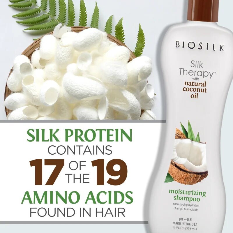 Biosilk Silk Therapy Natural Coconut Oil hidratáló sampon kókuszolajjal 355 ml