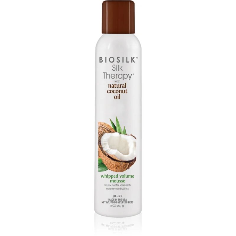 Biosilk Silk Therapy Whipped Volume Mousse volumennövelő hajhab hajra kókuszolajjal 227 g