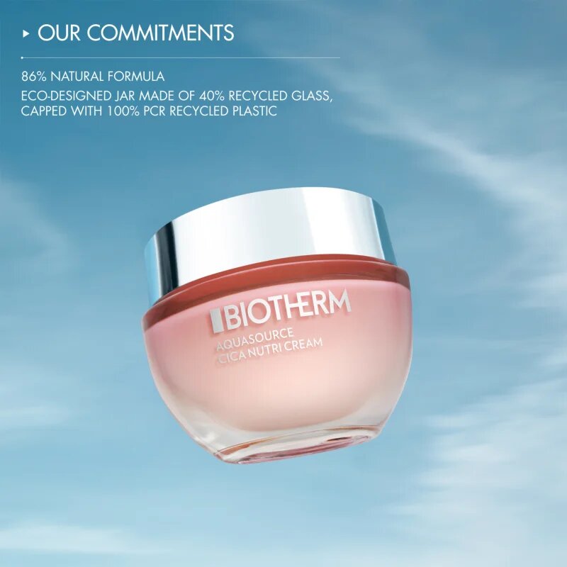 Biotherm Aquasource Cica Nutri Cream tápláló hidratáló száraz nagyon száraz érzékeny bőrre 50 ml