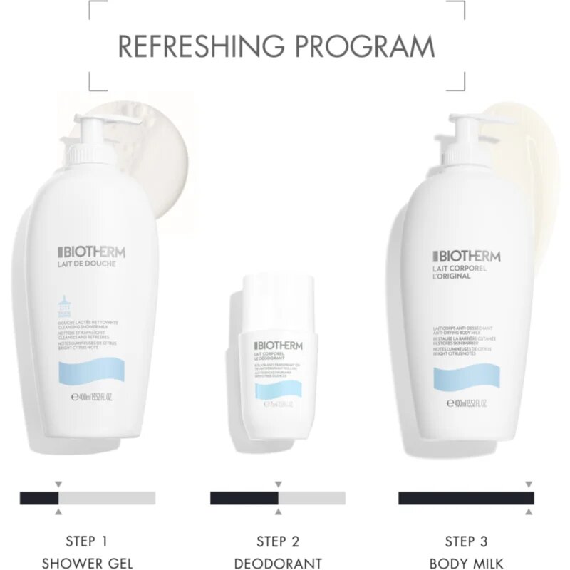 Biotherm Lait Corporel Le Déodorant golyós dezodor roll-on parabénmentes 75 ml