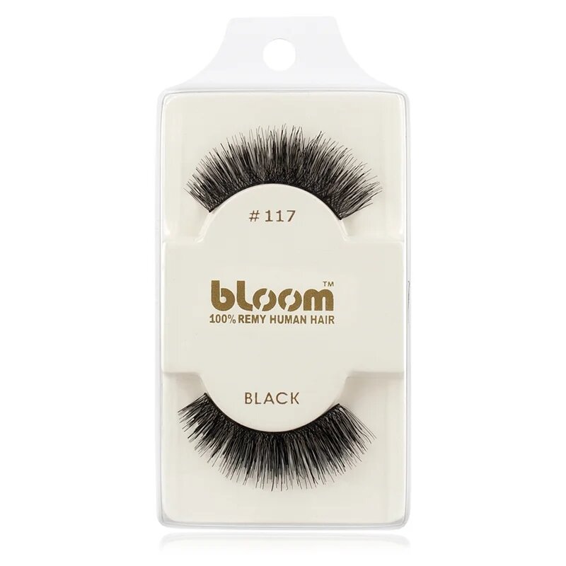 Bloom Natural ragasztható műszempilla természetes hajból No. 117 (Black) 1 cm