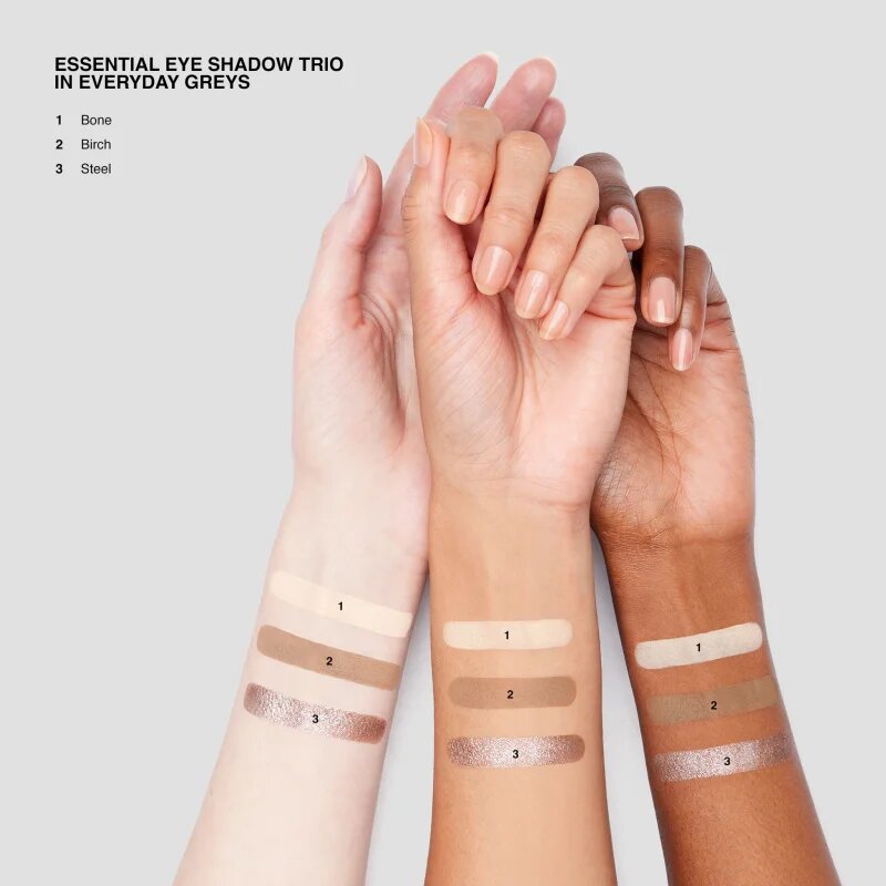 Bobbi Brown Essential Eye Shadow Trios szemhéjfesték paletta a tökéletes küllemért árnyalat Everyday Greys 44 g