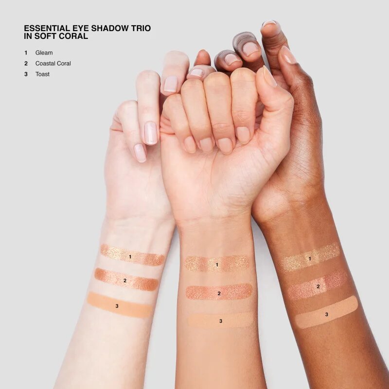 Bobbi Brown Essential Eye Shadow Trios szemhéjfesték paletta a tökéletes küllemért árnyalat Soft Coral 44 g