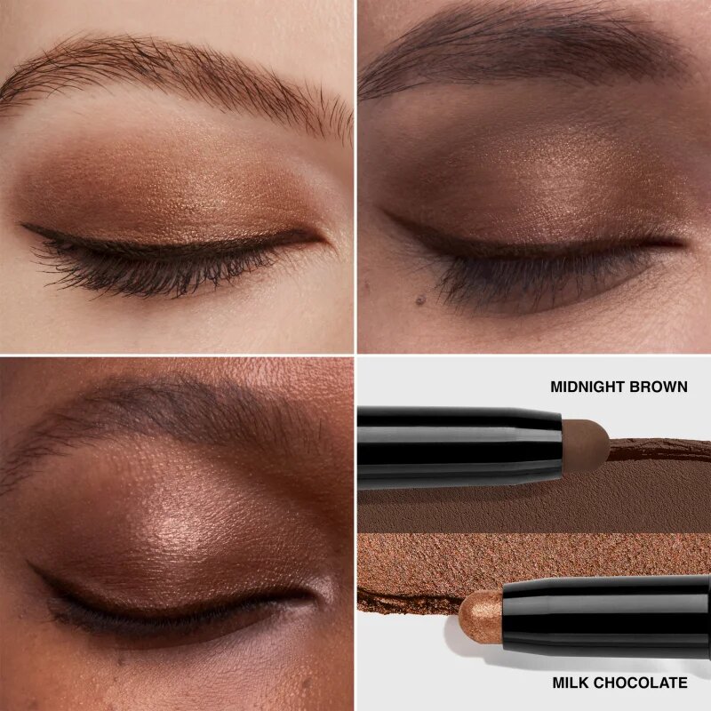 Bobbi Brown Long-Wear Dual-Ended Cream Shadow Stick szemhéjfesték ceruza duo árnyalat Milk Chocolate / Midnight Brown 1.6 g