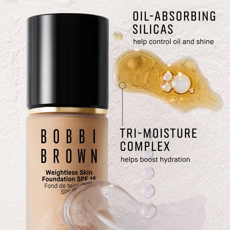 Bobbi Brown Weightless Skin Foundation SPF 15 Mini tartós matt alapozó hidratáló hatással árnyalat Warm Honey 13 ml