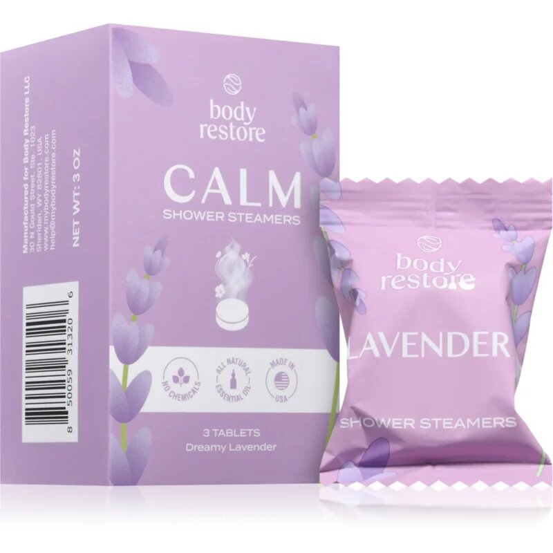 Body Restore Lavender Shower Steamers zuhanytabletták levendula illatú 3 db