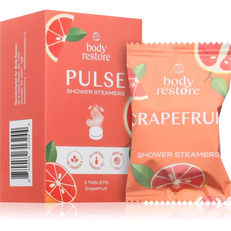 Body Restore Pulse Shower Steamers zuhanytabletták Grapefruit 3 db